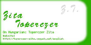 zita toperczer business card